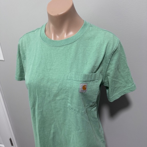 Carhartt Women’s Green Pocket Tee Short Sleeve Small - Picture 2 of 4